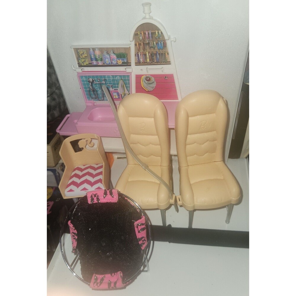BarbieBarbie Replacement Lot - Vet Clinic Exam Stand & Dreamplane ChairsDescript